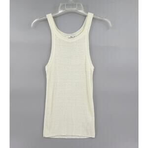 ARITZIA WILFRED FREE Ellison Tank Top Womens Small Cream Ribbed Linen Blend